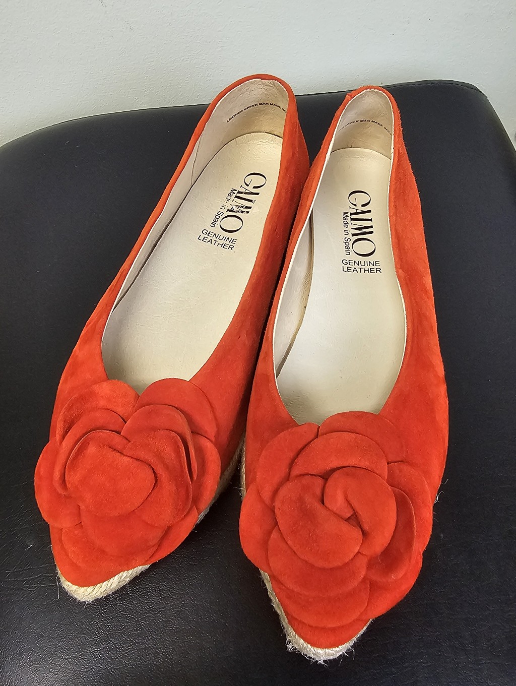 Nwot Gaimo "Isbel" Suede Floral Espadrille Flats - Size 7.5